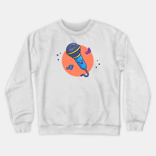 Microphone With Music Notes Crewneck Sweatshirt by Catalyst Labs